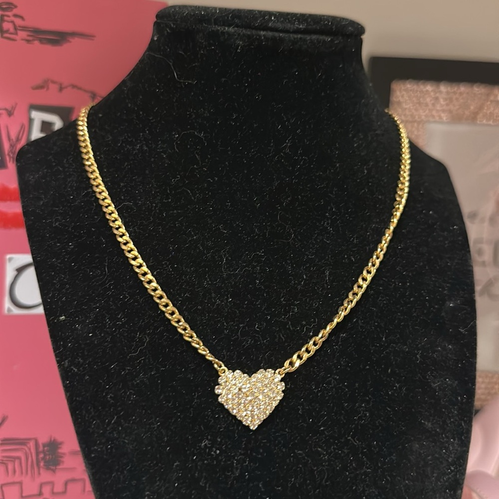 Sparkling Gold Heart Necklace